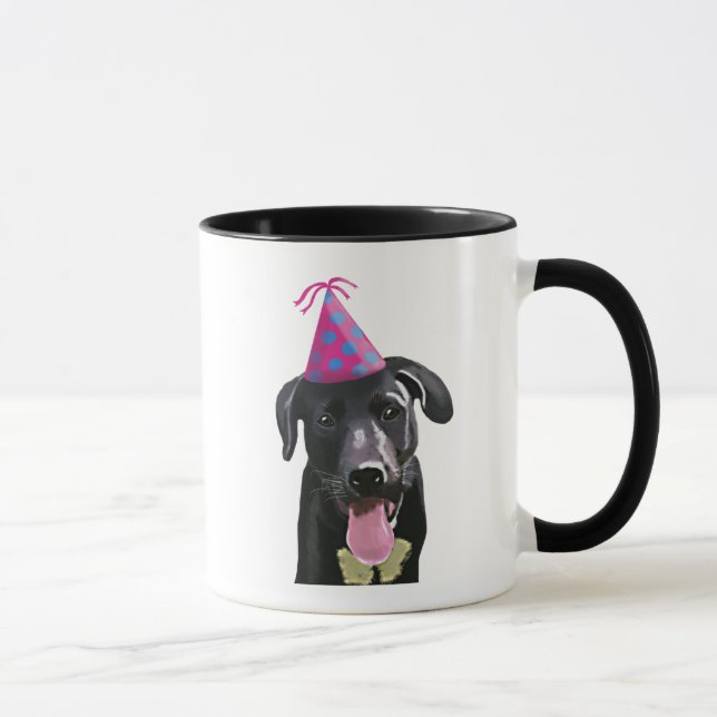 Taza Labrador negro con Gorra Fiesta (Derecha)