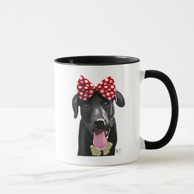Taza Labrador Negro Con Ojo Rojo En La Cabeza (Derecha)