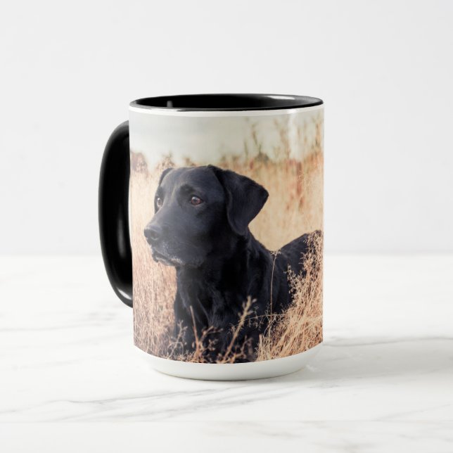 Taza Labrador Negro En Grasa Seca (Anverso izquierdo)
