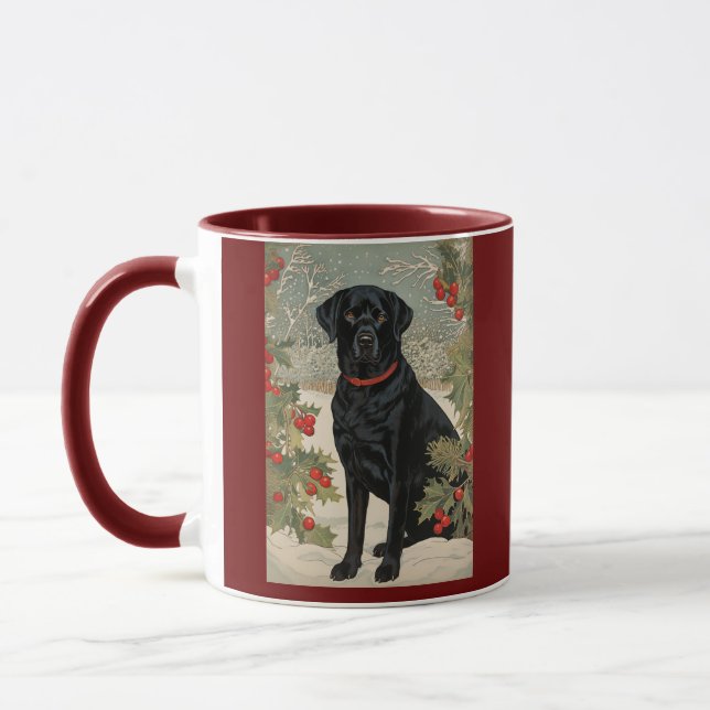 Taza Labrador negro en invierno (Izquierda)