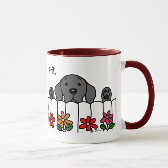 Taza Labrador negro que le mira (Derecha)