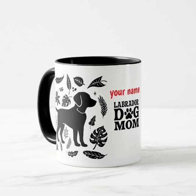 Taza Labrador Perro Mom - Divertido Perro Mom (Anverso izquierdo)