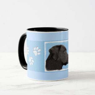 Taza Labrador recuperador pintura negra original de per
