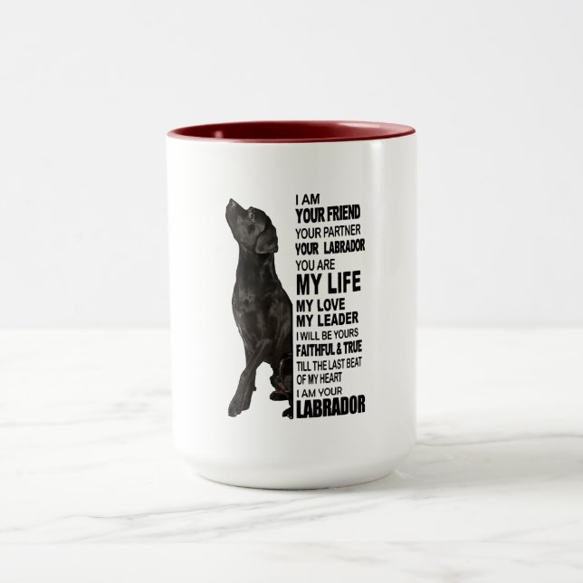 Taza Labrador Recuperador Regalos Black Lab Face Pictur (Centro)