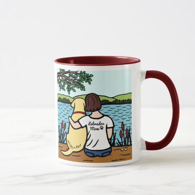 Taza Labrador y mamá amarillos 2 (Derecha)