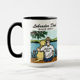 Taza Labrador y papá amarillos personalizados