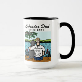 Taza Labrador y papá negros personalizados