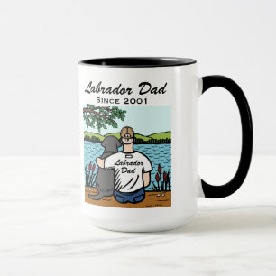 Taza Labrador y papá negros personalizados