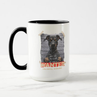 Taza Ladrido Ilegal: La Advertencia Severa del Doberman