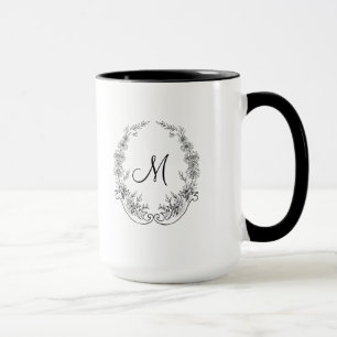 Taza Lady Black Monogram Ringer 15oz