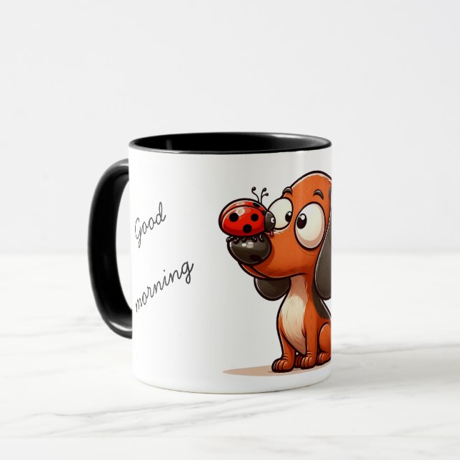 Taza Lady Bug Dachshund (Anverso izquierdo)