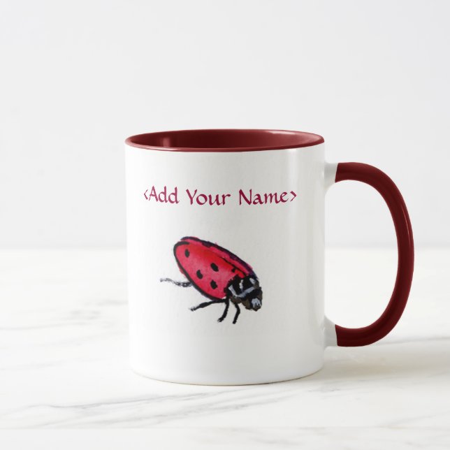 Taza Lady Bug Mug (Personalice con el nombre) (Derecha)