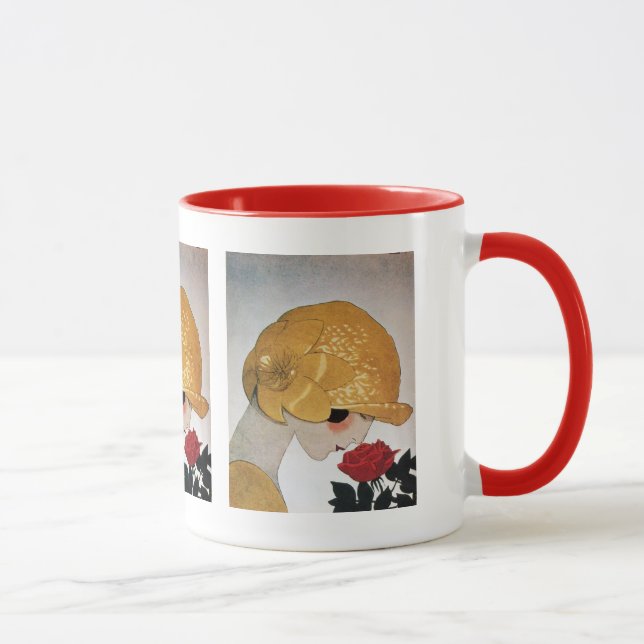 TAZA LADY CON ROSA ROJA (Derecha)