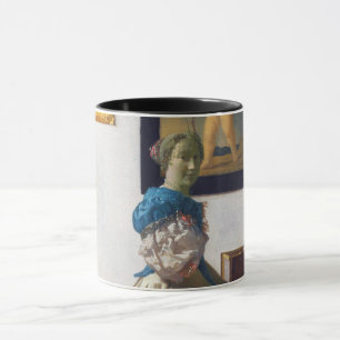 Taza Lady parada en un Virginal, Johannes Vermeer