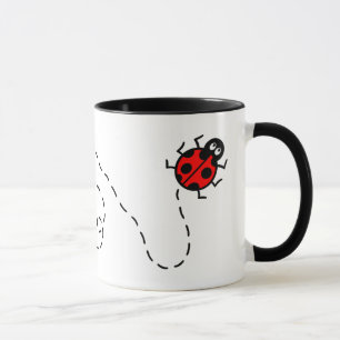 Taza Ladybird Heart Pattern Combo Mug, 325 ml