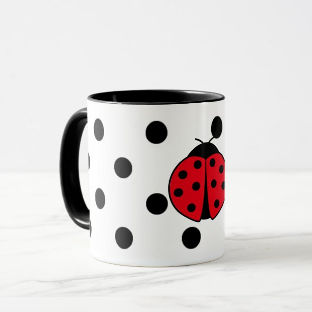 Taza Ladybugs y puntos de polka (Anverso izquierdo)