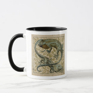 Taza Lagartos, diseño para una teja (w/c en el papel)