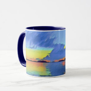 Taza Lago a la luz nocturna