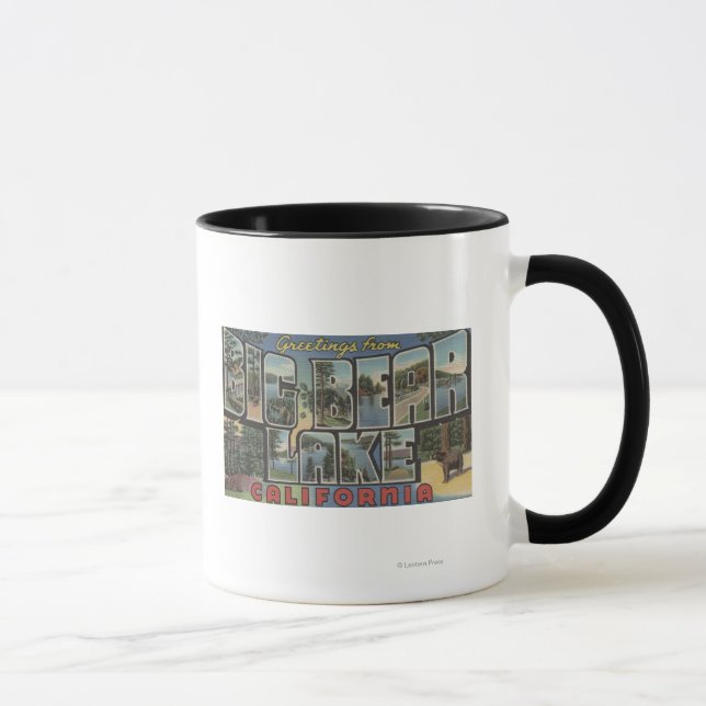 Taza Lago Big Bear, California - Escenas de letras gran (Derecha)