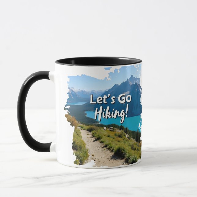 Taza Lago de montaña Vamos a hacer senderismo (Izquierda)