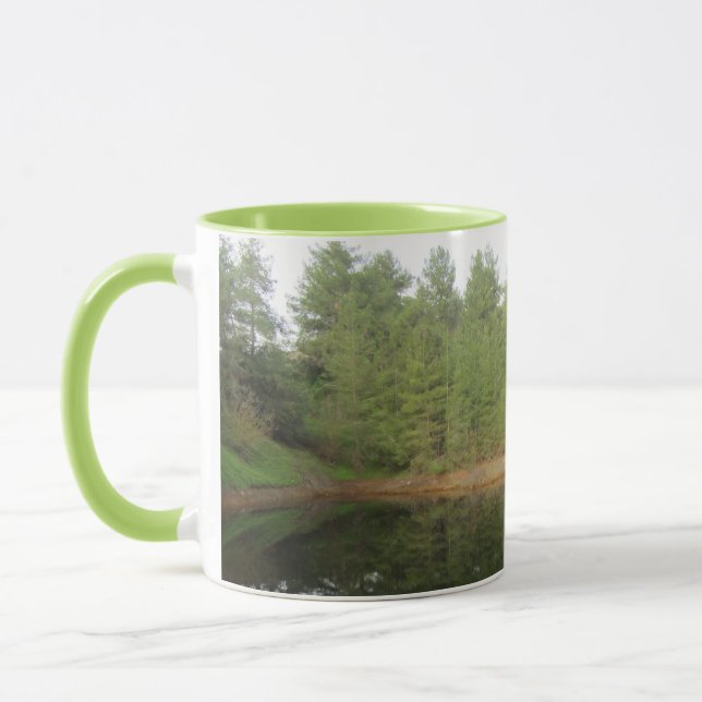 Taza Lago de reflexión de árbol de pino (Izquierda)