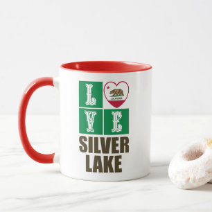 Taza Lago Plateado de Corazón de Bandera Estatal de la 