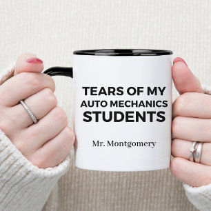 Taza Lágrimas de Mis Estudiantes de Mecánica de Automóv