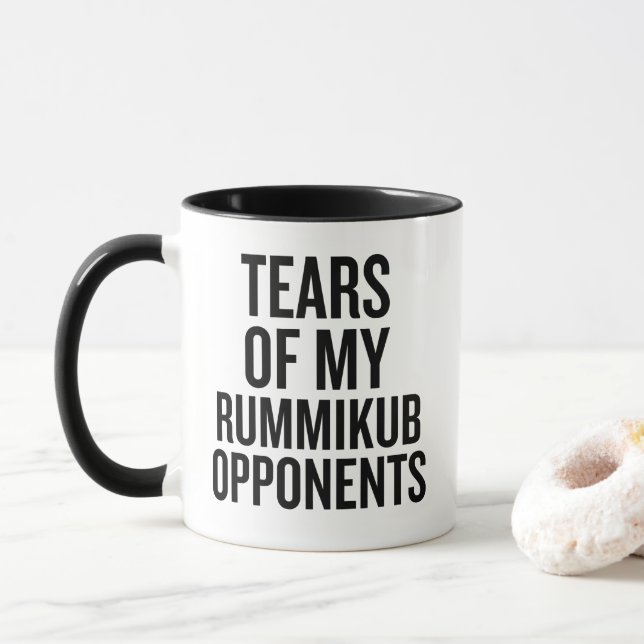 Taza Lágrimas De Mis Oponentes De Rummikub (Con donut)