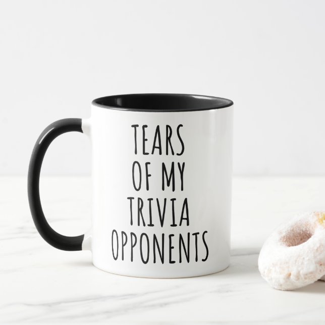 Taza Lágrimas De Mis Oponentes De Trivia (Con donut)