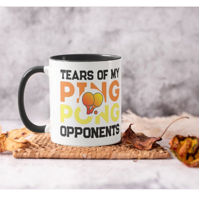 Taza Lágrimas De Mis Opositores Ping Pong Modern Black  (tears of my opponents ping pong paddle)