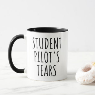 Taza Lágrimas de Pilotos Estudiantes Humor de Aviación 