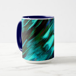 Taza Lágrimas manchados de azul a ciano, y manchas roja