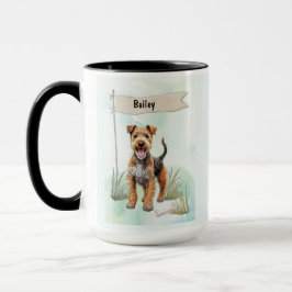 Taza Lakeland Terrier Watercolor Personalized Dog