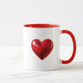 Taza L'amour défini par un coeur rouge.