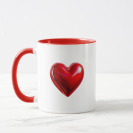 Taza L'amour défini par un coeur rouge.