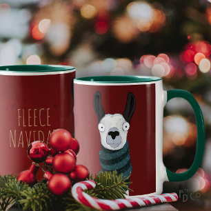 Taza 'Lana Navidad' Llama Dibujo Animado Divertido Fest