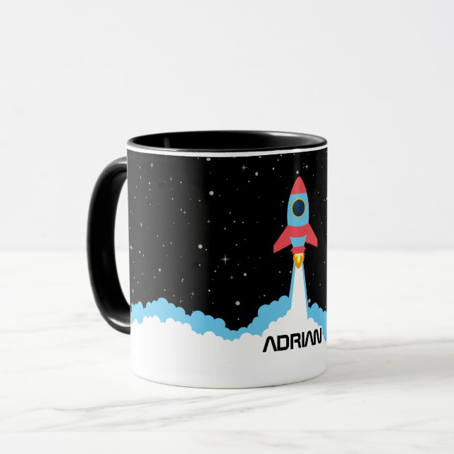 Taza Lanzamiento de cohetes en el espacio ultraterrestr (Anverso izquierdo)