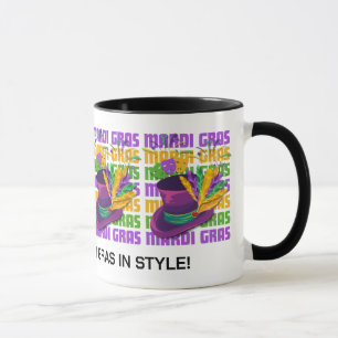 Taza Lápices de gorros superiores MARDI GRAS personaliz