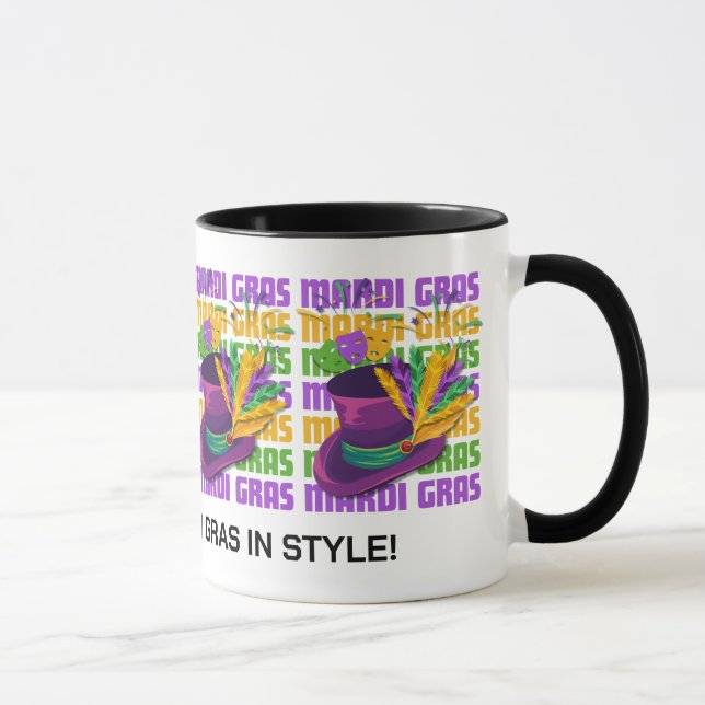 Taza Lápices de gorros superiores MARDI GRAS personaliz (Derecha)