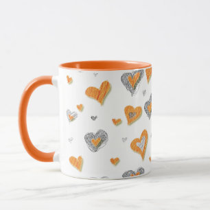 Taza Lápiz Art Hearts Ceramic Mug