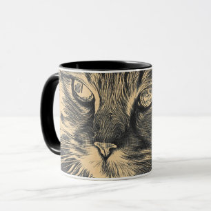 Taza Lápiz de gato retro