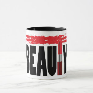 Taza Lápiz labial de la tipografía de la belleza