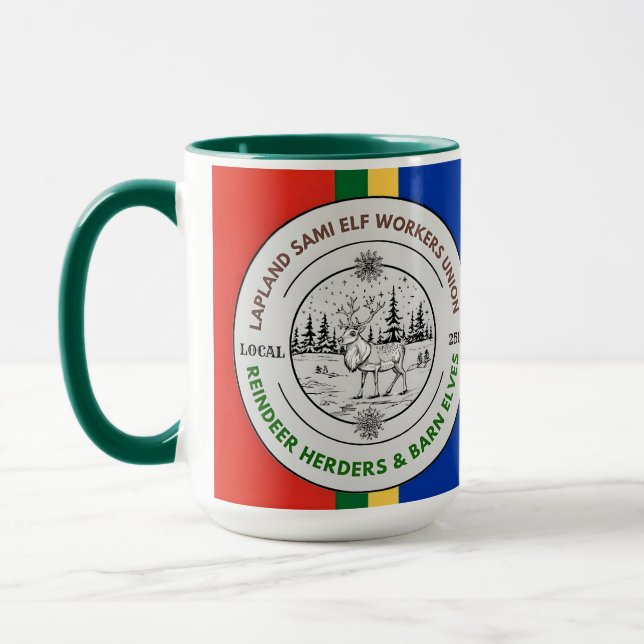 Taza Lapland Sami Elf Workers Union Reindeers (Izquierda)