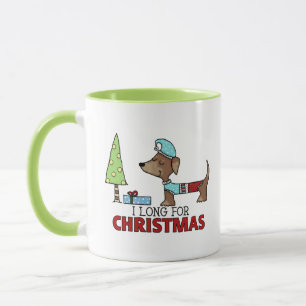 Taza Largo para los Navidades-Dachshund