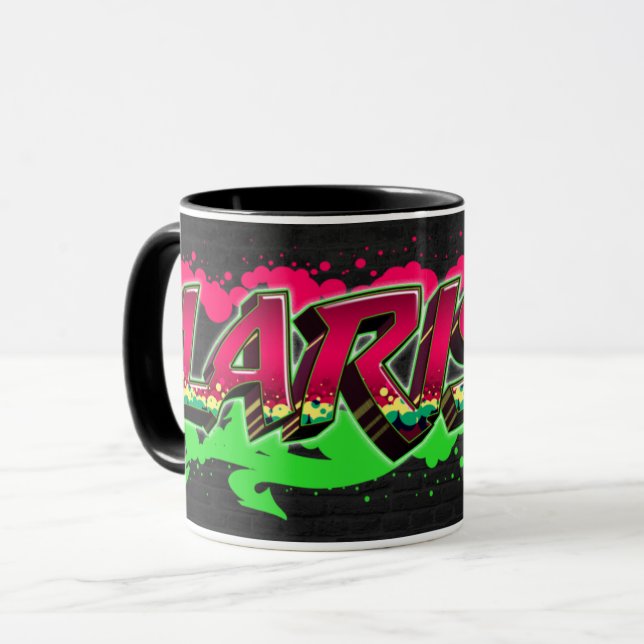Taza Larissa Vorname Name Graffiti red green Tasse (Anverso izquierdo)