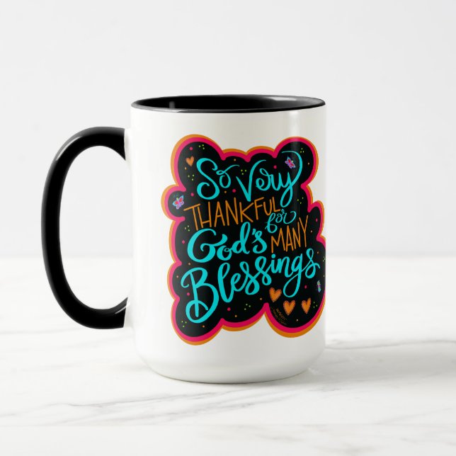 Taza Las bendiciones de Dios religioso citan la inespir (Izquierda)