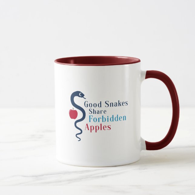 Taza Las buenas serpientes comparten manzanas prohibida (Derecha)