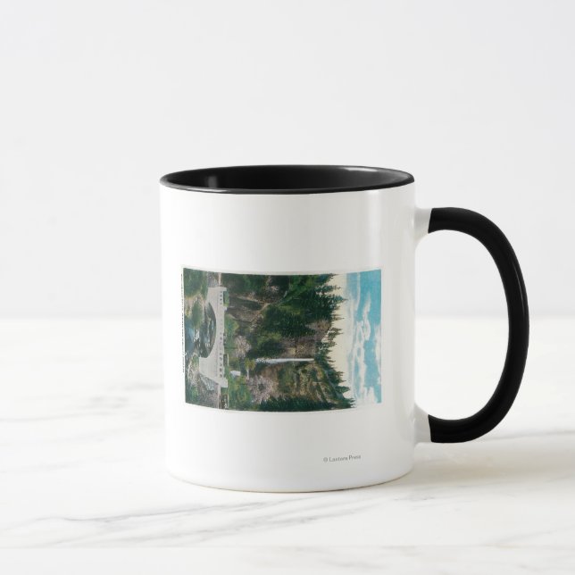 Taza Las cataratas de Multnomah con los puentes de Bens (Derecha)