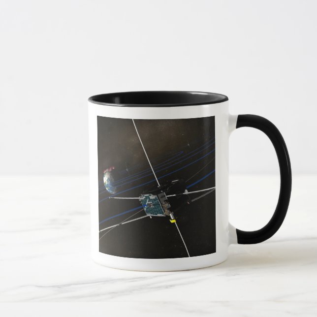 Taza Las cinco naves espaciales TEMIS en órbita (Derecha)