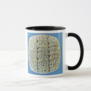 Taza Las cuentas presentan con la escritura cuneiforme,